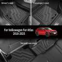 Custom for 2018-2025 2026 Volkswagen Atlas Cross Sport Floor Mats Trunk Cargo Liner and Rear Seat Backrest Mat All Weather TPE Protection Mat Accessories (only for VW Atlas Cross Sport 5 Seats)