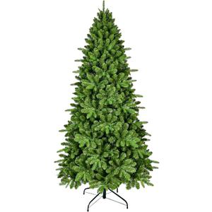 6 Ft Artificial Christmas Tree, Premium Outdoor Holiday Christmas Tree for Home, Office, Party Christmas Decoration, 1168 PE+PVC Branch Tips, Easy Assembly, Metal Hinges & Foldable Base, Green