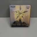 Juegoal Star Tree Topper with 20 LED Lights, Metal Silver Lighted Treetop Ornaments, Battery Powered Light Up Christmas Tree Decorations, 6.5 x 6.5 Inches