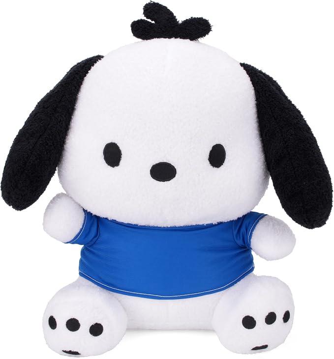 Juju White Dog Plush Kawaii (24 in) - Cute Stuffed Animal Kawaii Plushies - Peluche Big Stuffed Animals Plushie - Peluches Grandes Cute Plushies - Cool Stuff Plush - Plushy (Blu)