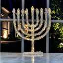Rite Lite LED Twinkling Menorah Decoration | Hanukkah Gifts Jewish Holiday Party Favors Battery-Powered Lights Dance! Judaica Chanukah Festival of Lights 8.75" H