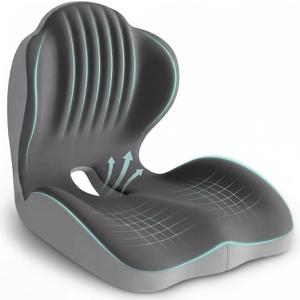 Ergonomic Seat Cushion with Lumbar Support (Grey)