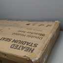 HOPERAN 21" 2pcs Dual-Sided Heated Stadium Seats for Bleachers with Back Support, 3 Levels Heating Stadium Seating for Bleachers Seat with Backrest, 5 Pockets Portable Stadium Chair for Outdoor (Black)