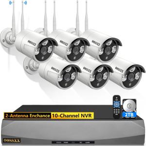 (Dual Antennas for Wi-Fi Enhanced) AI Human Detected 2-Antennas Enhance Outdoor Wireless Security Camera System WiFi Video Surveillance DVR System