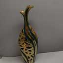 19 inch Tall Floor vase, Green and Gold Ceramic vase, Pottery Decorative vase, Unique Pampas Grass vase Suitable for Living Room Floor, Home Office, Porch Home Centerpiece Decorative Large vase