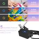 40PSI Airbrush Kit with Air Compressor, Portable Air Brush Kit with 10 AirBrush Paint & 3 Quick-Release Nozzle Sets Dual-Action Gravity Feed Airbrush Kit for Nail Art Painting Makeup Cake