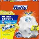 Hefty Ultra Strong 13 Gallon Trash Bags, Tall Kitchen Trash Bags 13 Gallon Size, Resist Leaks, Punctures, and Rips, Continuous Odor Control, White, Fabuloso Lemon Scent, 110 Bags