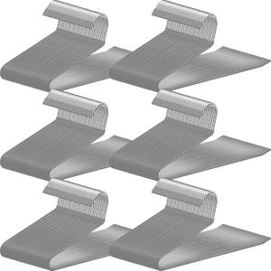 Treela 60 Pack Open Ended Pants Hangers, Metal Non Slip Hangers, Anti Rust Chrome Rubber Coating Slack Jeans, Heavy Duty Space Saving for Trousers Slacks Skirts (Gray)