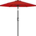 AreShark 7.5FT Patio Umbrella Table Market Umbrella with 6 Sturdy Ribs, Button Tilt/Crank Heavy-Duty Round Outdoor Umbrellas for Garden, Deck, Backyard,and Pool, Red