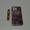 NITITOP Compatible with iPhone 15 Pro Max Case with Wrist Strap Cute Stylish Leopard Aesthetic Tortoise Amber Design for Women Girls Men Soft TPU Shockproof Protective Cover - Brown Leopard