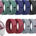 YWXTW Floral Cover for Oura Ring 4/3/ 4 Ceramic/Samsung/Ultrahuman, Support Charging Silicone Ring Protector for Women/Girls/Men, Dressy Accessories, 12 Pack (Minimalism, M)