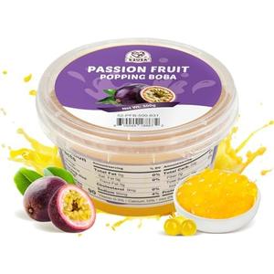 Pack Of 2 52USA Passion Fruit Popping Boba (500g), Popping Pearls for Bubble Tea, Beverages, Sweets, Ice Cream, Shakes, Desserts & Smoothies Topping, 1.1 Pound