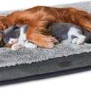 Dog Bed for Large, Medium Dogs Breeds, Deluxe Plush Dog Crate Beds, Comfy Kennel Pad, Pet Sleeping Mat, Waterproof, Removable and Machine Washable Cover & Non-Slip Bottom, 40"X28" Grey