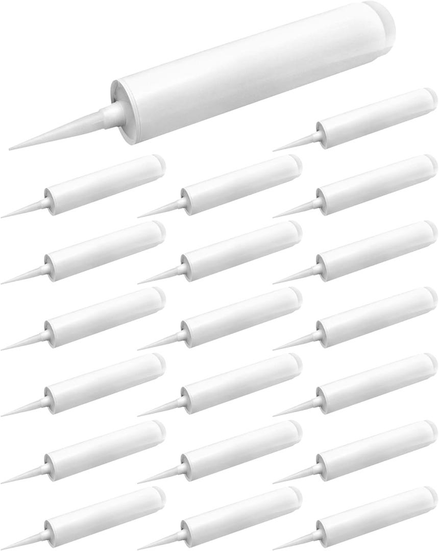 QWORK Empty Caulk Tube, 20 Pack 10 oz. Empty Plastic Caulking Cartridge