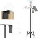 Ottsuls Bird Feeder Pole, 109 Inch Heavy Duty Bird House Pole Kit for Outdoors, with 5-Prong Base Feeding Station for Wild Birds Watching, Adjustable Feeder Stand (House Not Included)