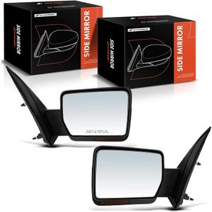 A-Premium Pair (2) Driver and Passenger Side Power Door Mirror - Compatible with Ford F-150 2009-2011 - Heated Power Folding Chrome Outside Rear View Mirror w/Turn Signal Blind Spot Detection