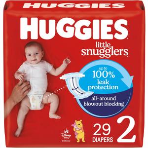 Huggies Size 2 Diapers, Little Snugglers Baby Diapers, Size 2 (12-18 lbs), 29 Count, Packaging May Vary