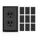 TOPELER Duplex Receptacle Outlets, Heavy-Duty Electrical Power Socket for Commercial and Residential, 20Amp Non-Tamper Resistant Outlet, 2 Pole 3-Wire, Self-Grounding, UL Listed, Black, 10 Pack