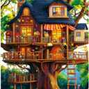 Tree House Puzzles for Adults 1000 Pieces, Fantasy Tree of Life Jigsaw Puzzles, Plant Challenging Hard Puzzles as Nature Dcor