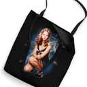 Buffy the Vampire Slayer Lightning and Logo Buffy TV Show Tote Bag (Black, M)