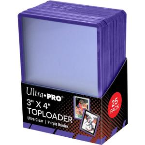 Ultra PRO - 3x4 Purple Border Toploaders 25ct. - Toploaders for Cards with Card Sleeves, Protect Baseball Cards, Sorts Cards & Collectible Trading Cards, Pairs Well with Ultra PRO Card Sleeves