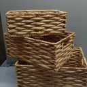 Suzile 3 Pack Wicker Storage Baskets, Water Hyacinth, M