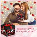 Epakh 4 Pcs Square Nesting Boxes Decorative Gift Boxes with Lids Black Red Hearts Assorted Sizes for Anniversary, Birthday, Wedding, Bridal Shower Party Gifts(Sweet)