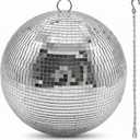 8 Inch Disco Ball Mirror Hanging Decor for Party, Wedding & Home, Retro Disco Ball Decor and Disco Ball Decorations