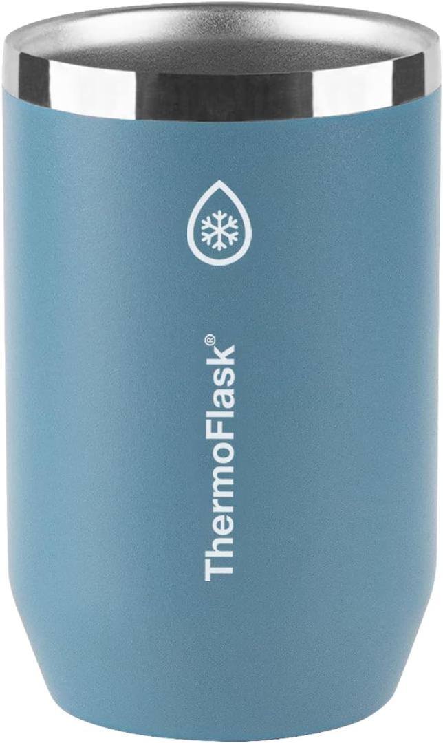 ThermoFlask Standard Can Cooler - 2-in-1 Insulated Can Cooler Cup - Durable Stainless Steel Cooler with Non-Slip Base - Dishwasher-Safe Beverage Can Cooler - 12 oz, Dusty Blue