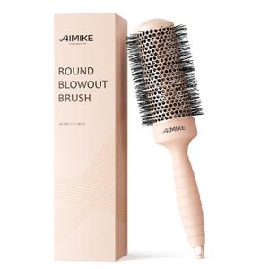 AIMIKE Round Brush for Blow Out, Medium Round Hair Brush w/Nano Ion Thermal Ceramic Tech, Professional RoundBrush for Blow Drying & Styling, Maximum Volume and Shine, Barrel 1.7 inch