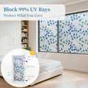 Finnez Window Privacy Film 3D Static Cling Window Film with Rainbow Effect, No Glue Heat Control & 99% UV Blocking for Home Office, Decorative Glass Cover 23.6" x 6.5'