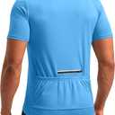 Bikewa Men's Cycling Jersey Moisture Wicking Short Sleeve UPF Half Zip Bike Road Riding Biking Shirts for Men Zipper Pockets (Size 4X-Large)