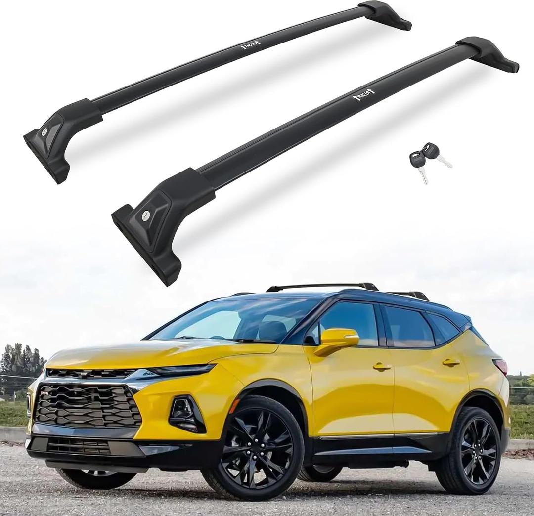 265LBS Lockable Cross Bars Roof Rack Fit for Chevy Chevrolet Blazer 2019-2026 (NOT for EV) Aluminum Crossbars Cargo Bar Luggage Baggage Carrier Rooftop Accessories, for Storage Bag Kayak Canoe Bike