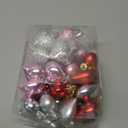 36Pcs Valentines Heart Shaped Ornaments - Valentines Heart Decorations - Red Pink Silver Glitter Heart Shaped Baubles - Romantic Christmas Valentines Tree Hanging Decorations