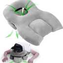 Face Down Pillow Massage Headrest for Bed, Face Down for Sleeping, Vitrectomy/After BBL/Eye Surgery Recovery, Stomach Sleeping/Prone Pillow, Portable Massage Table, Light Gray