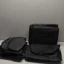 Skechers Air-Cooled Memory Foam Seat Covers,Mesh Thick Car Seat Covers,Piping Leather Car Seat Cover,Airbag Compatible,Automotive Comfort for Most Cars, Vans, Trucks, SUV(Blue,Full Set) (Black and Blue)