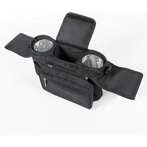 Stroller Organizer with Insulated Cup Holders & Detachable Wristlet | Universal Fit Stroller Caddy | Converts to Shoulder Bag | Holds Bottles, Phone, Diapers, Black