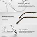RB. Pilot Reading Glasses for Women Blue Light Blocking Computer Glasses Spring Hinge Readers Metal Frame Acetate Legs (Brown Frame Silver Bridge)