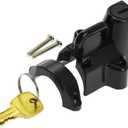 HDBUBALUS Motorcycle Helmet Security Lock Kit for 7/8" to 1 1/4" Diameter Tubings for Harley Chrome (Black)