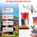 Smart Hummingbird Feeder Camera with AI Identification, 2.5K HD & Color Night Vision, Solar Powered Outdoor, IP66 Weatherproof – Garden Decor & Premium Gift for Mom, Red