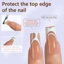 Misssix French Gel Nail Tips, 150Pcs French Tip Press on Nails Long Square Design, No Need to File Tips Pre-lasting, Fake Nails for Nail Art DIY 15 Sizes
