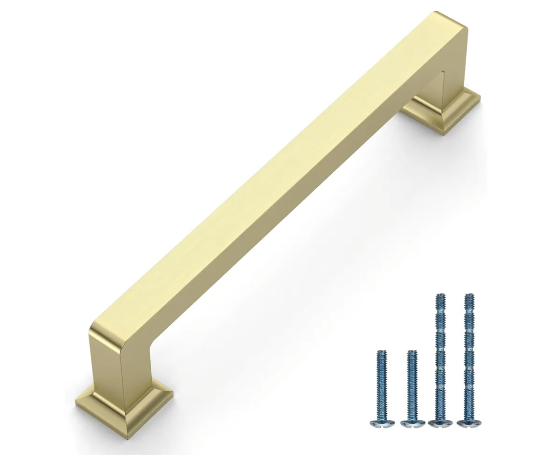 10 Pack 5"(128mm) Brushed Gold Cabinet Pulls Kitchen Cabinet Handles Gold Drawer Pulls Cupboard Hardware for Cabinets