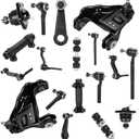 4WD Front Upper Control Arms w/Ball Joints Tie Rods Suspension Kit for 1998-2005 Chevrolet Blazer 1998-2004 Chevrolet S10/GMC Sonoma, 1998-2001 GMC Jimmy (14PCs)