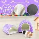 Guinea Pig House and Tunnel Set - 2 Pack Washable Guinea Pig Hideout Bed, Plush Small Animal Hide and Toy with Non-Slip Bottom for Ferret Dwarf Bunny