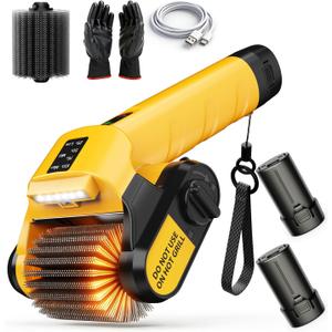5000mAh 350 Mins Runtime Electric Rotary Grill Brush, 800RPM Powerful Outdoor Automatic Grill Cleaning Brush, 304 Stainless Steel No Bristle Shedding Cordless BBQ Cleaner (Grill Brush with 6.7 inch handle)