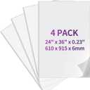 4Pack 24"x36" Self Adhesive Poster Board, 0.23 Inch Thick Foam Core Board with Self-Adhesive, Free Mounting Poster Boards, Large White Display Boards for Crafts, Art, Display