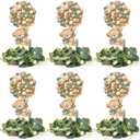 6 Set Baby Shower Bear Table Centerpieces Decortion Sage Green Bear with Eucalyptus Wreath Wood Slices Welcome Baby Table Toppers for Boy Or Girl Gender Reveal Party Favors