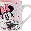Silver Buffalo Disney Minnie Mouse Dots Glitter Ceramic Mug, 14 Ounces