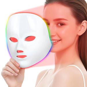 Red Light Therapy for Face, Led Face Mask Light Therapy, 7-1 Colors LED Facial Skin Care Mask, Off White Off White