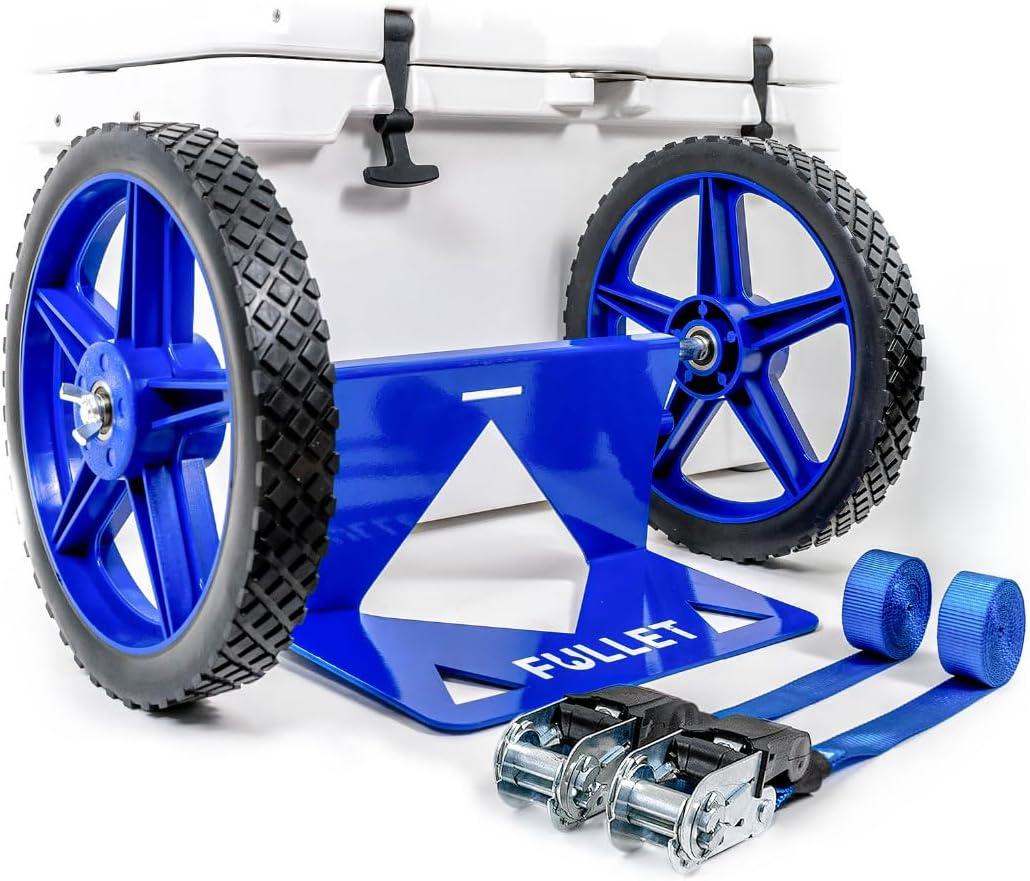Cooler Wheel Kit for Yeti, RTIC, Igloo and most other brands - Cooler Cart - Easy-to-install Dolly With Wheel Attachment - Durable, Rust-Resistant Powder-Coated Stainless Steel